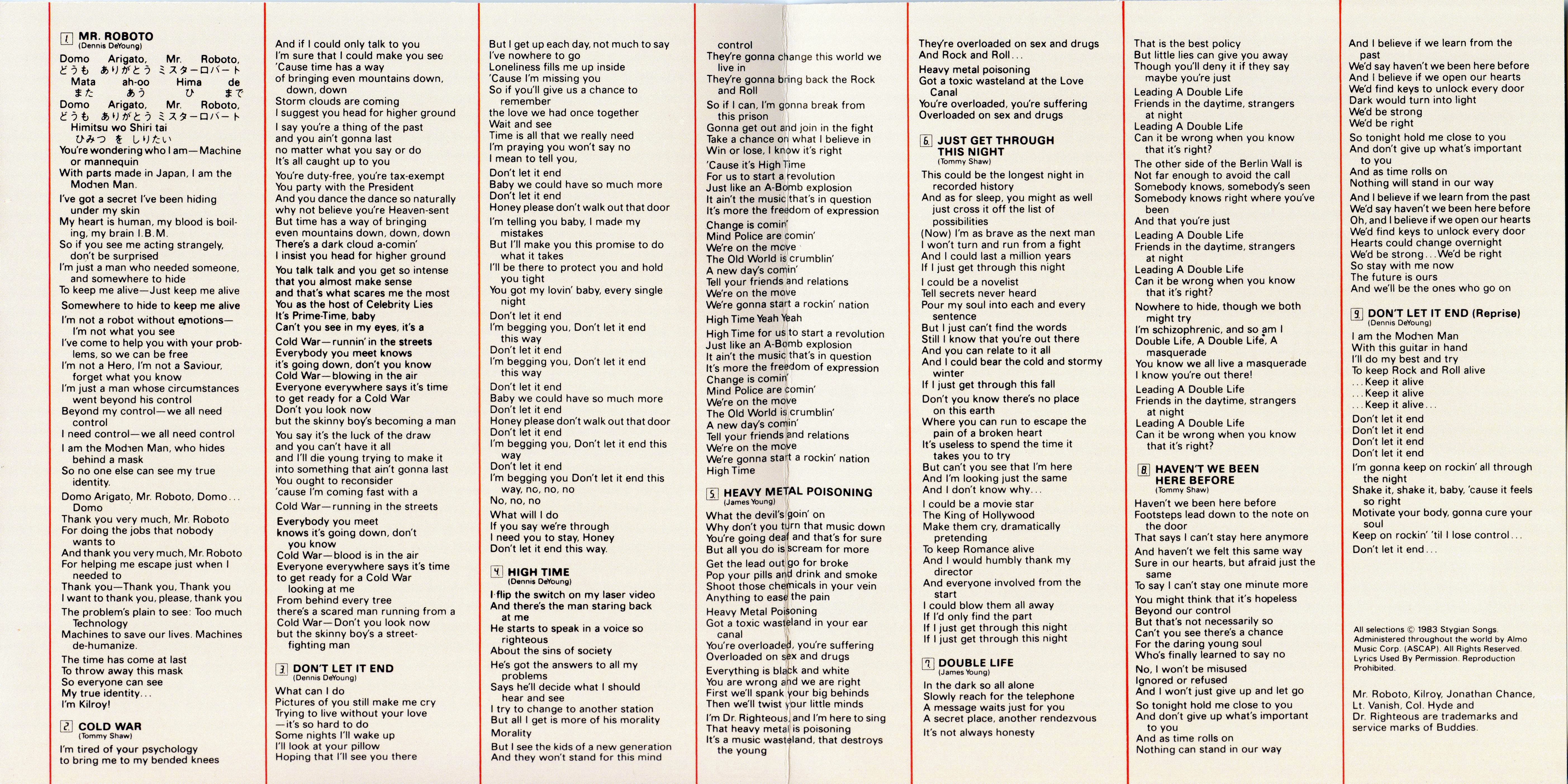 Styx  Kilroy Was Here : Booklet